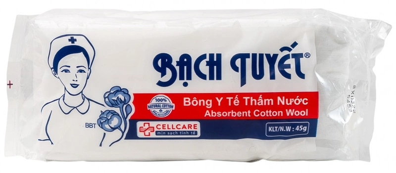 Bông y tế thấm nước Bạch Tuyết lau vết thương (45g)